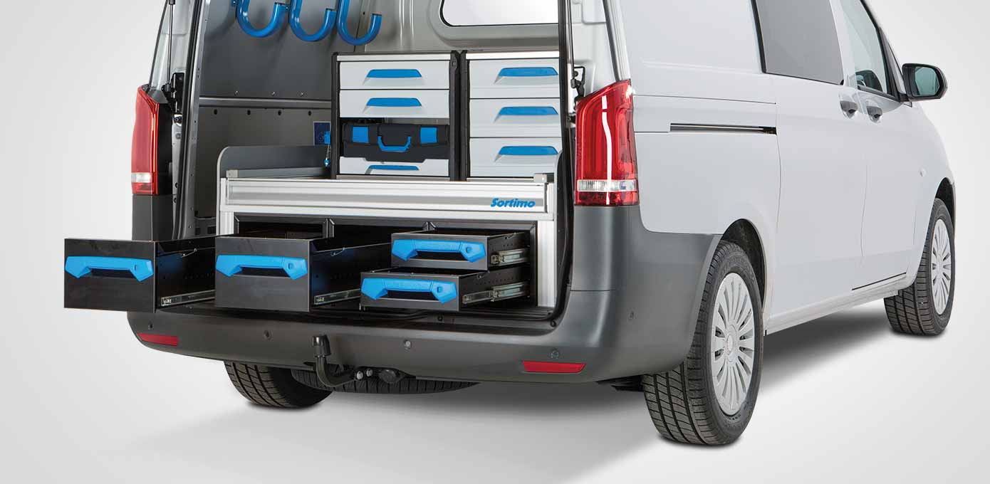 Work Van Cladding Floor and wall cladding | mySortimo.com: van racking, vehicle decals ...
