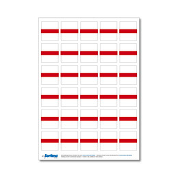 Adhesive labels for inset box 30 in number, red (1 sheet)