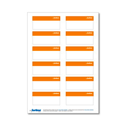 Adhesive labels, orange, for BOXXes/cases/clips 12 in number. (1 sheet)