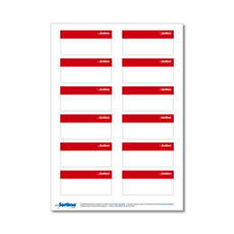 Adhesive labels, red, for BOXXes/cases/clips 12 in number. (1 sheet)